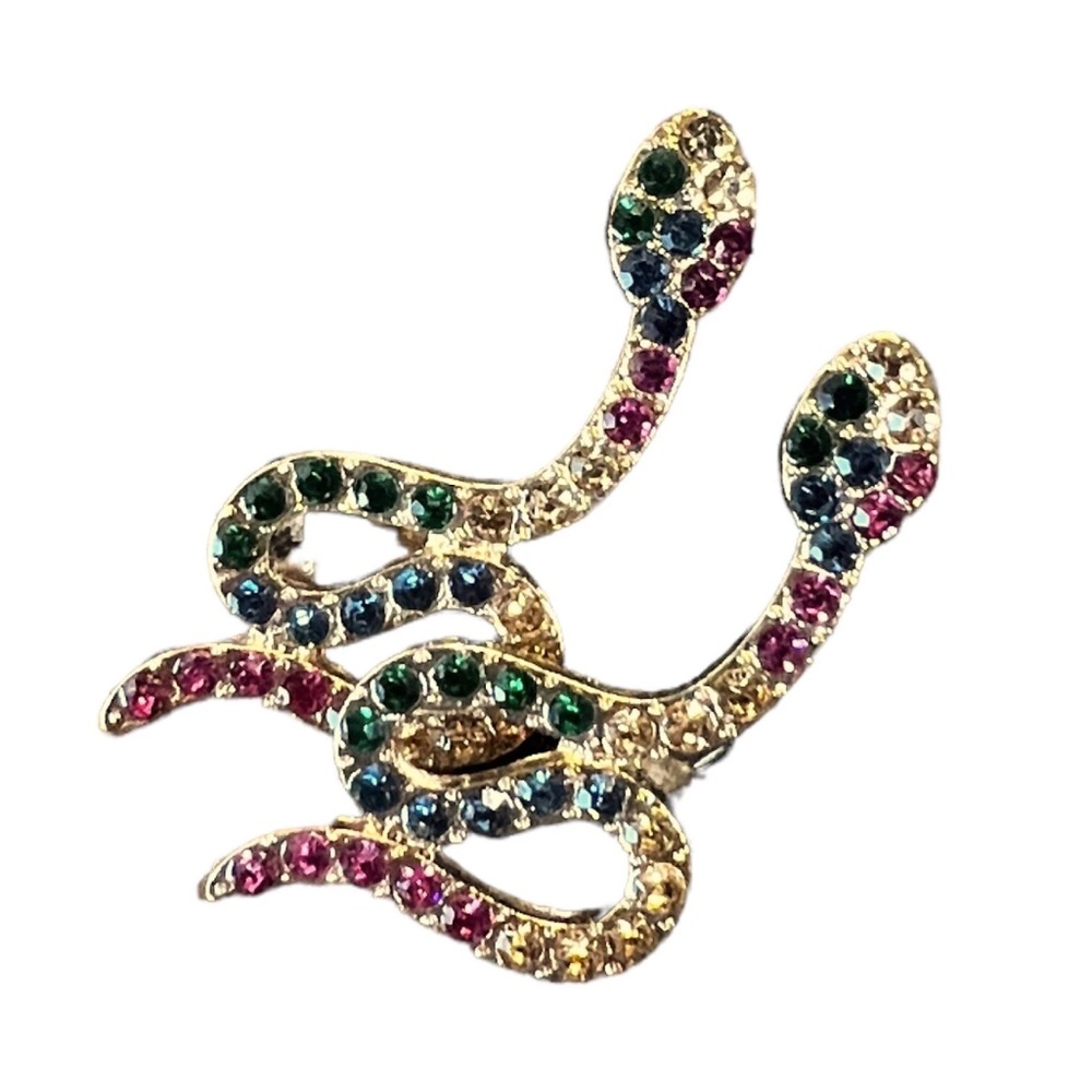 Rose gold Crystal Snake Earrings